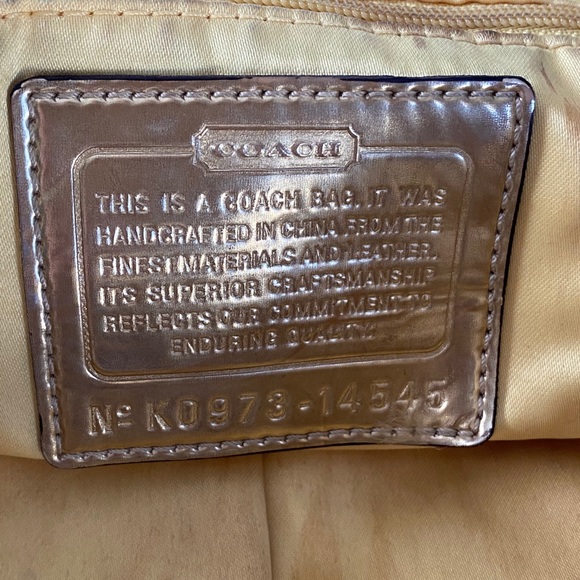 VINTAGE COACH POPPY 2010 TOTE 2/WAY BEIGE CANVAS - Picture 12 of 13
